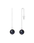 Boucles d'oreilles Argent Perles de Tahiti noires 9-10 mm