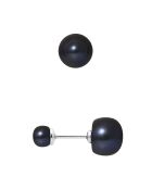 Boucles d'oreilles Chloé Argent Perle d'Eau Douce noir Tahiti