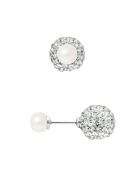 Zilveren oorbellen met witte zoetwaterparels