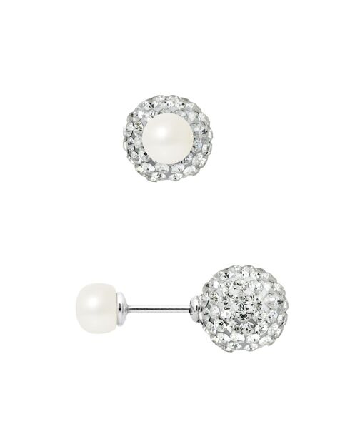 Weiße Süßwasserperlen-Silberohrringe