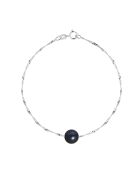 Bracelet Bleuet Or Blanc Perle d'Eau Douce noir Tahiti