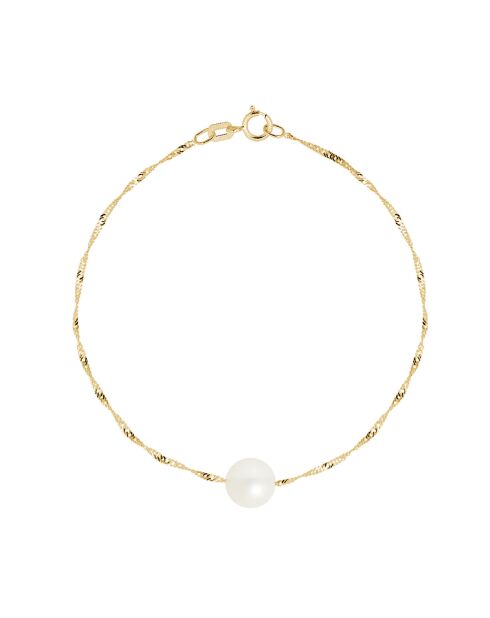 Bracelet Florelle Or Jaune Perle d'Eau Douce blanc naturel
