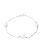Bracelet Or Blanc Perles d'Eau Douce blanches