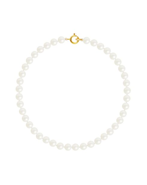 Linon armband geelgouden natuurlijke witte zoetwaterparels