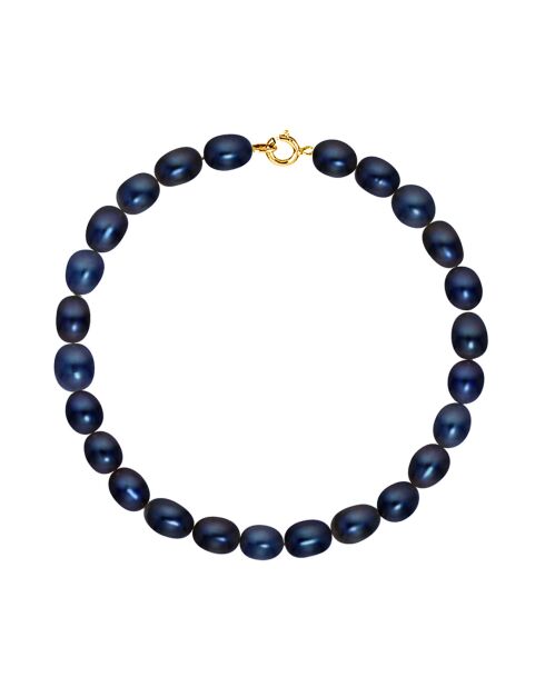 Geelgouden armband met zwarte zoetwaterparels