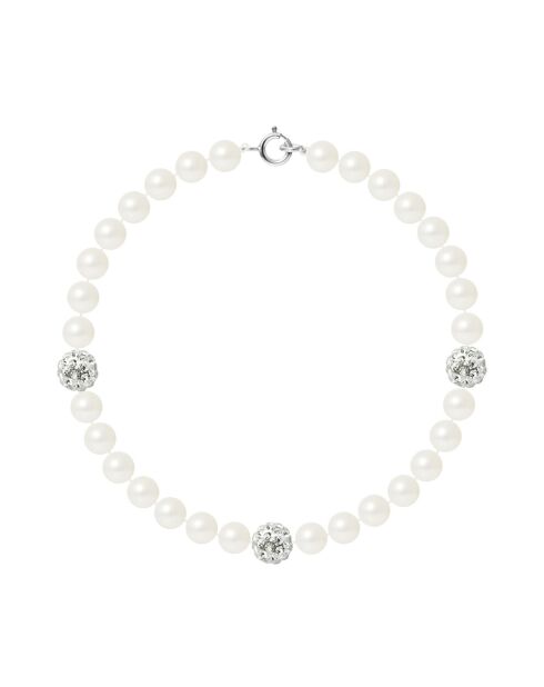 Bracelet Rang Argent Perles d'Eau Douce blanches
