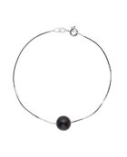 Bracelet Ariane Argent Perle d'Eau Douce noire 9-10 mm