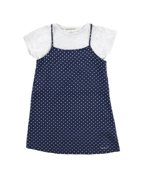 Robe superposée t-shirt Dona bleu/gris