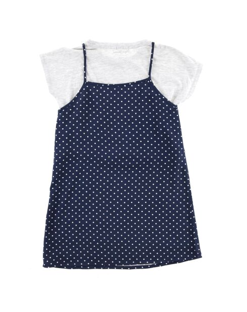 Robe superposée t-shirt Dona bleu/gris