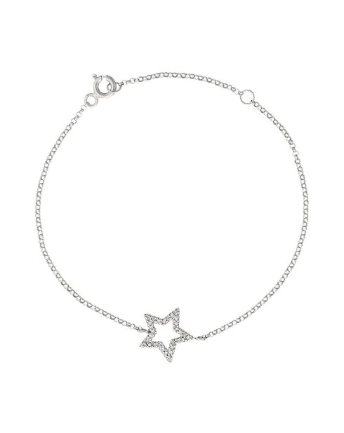 Bracciale Perfect Star con diamanti in oro bianco 0,09 ct