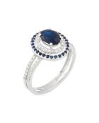 Bague Firenze nouvelle Diamants 0.25 ct Saphirs 1.25 ct or blanc