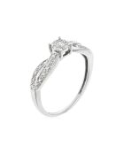 Bague Eclat Joli Diamants 0.12 ct or blanc