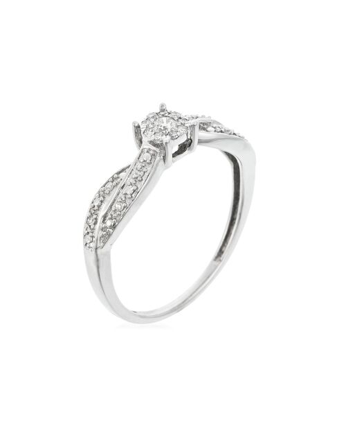 Bague Eclat Joli Diamants 0.12 ct or blanc