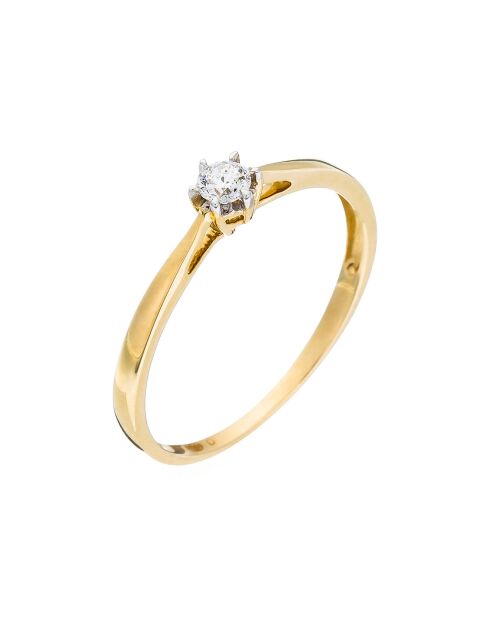 Bague Solitaire envoûtant Diamant 0.11 ct or jaune