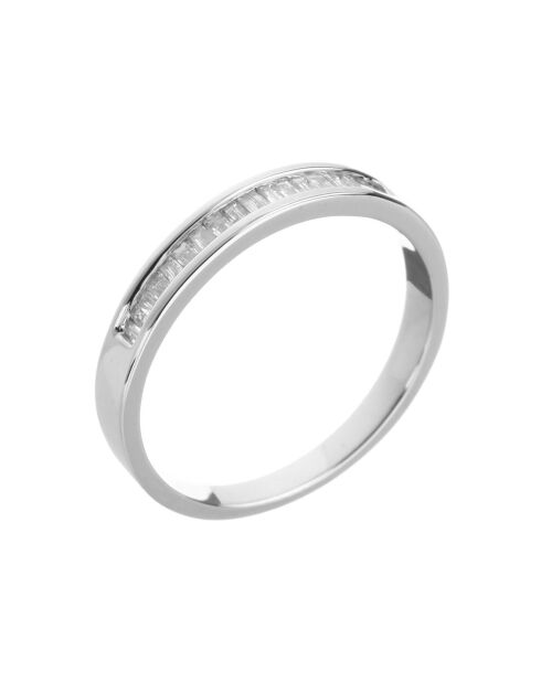 Bague Alliance Baguette Diamants 0.20 ct or blanc