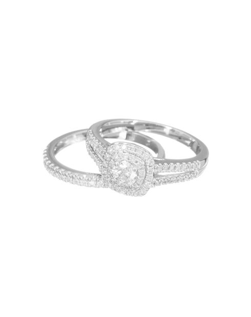 2 Bagues Carré Passion Diamants 0.75 ct or blanc
