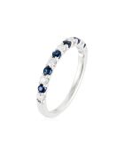 Blauwe schuimringdiamanten 0,25 kt saffieren 0,27 kt witgoud