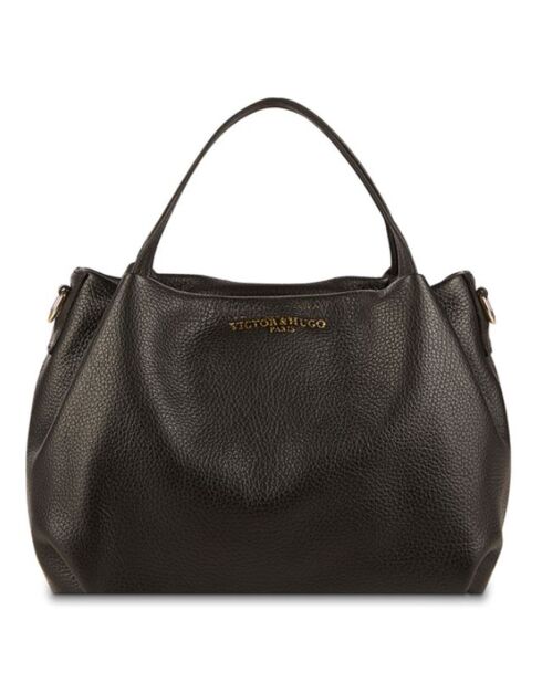 Zwarte Allegra leren handtas - 30x20x14 cm