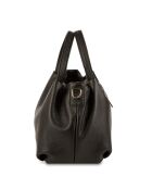Zwarte Allegra leren handtas - 30x20x14 cm