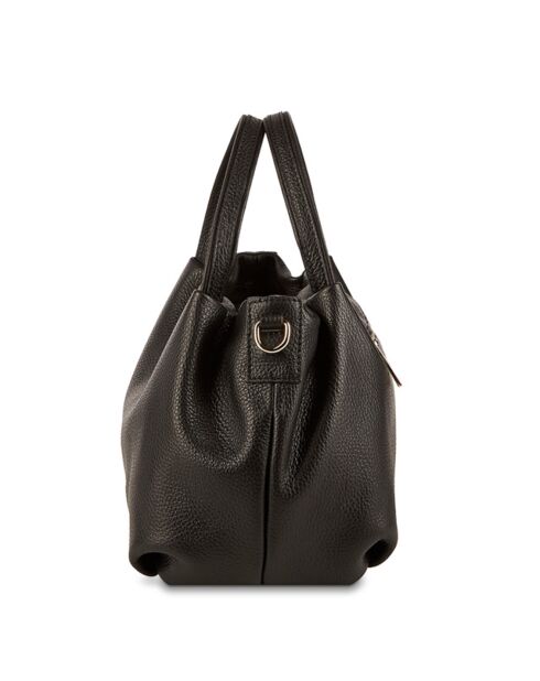 Zwarte Allegra leren handtas - 30x20x14 cm