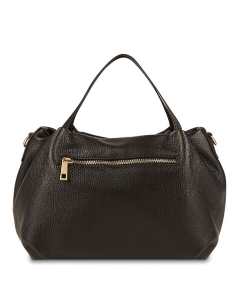 Zwarte Allegra leren handtas - 30x20x14 cm