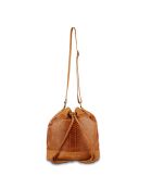 Beuteltasche aus Leder in Kamelkirschrot, 33 x 28 x 14 cm