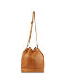 Beuteltasche aus Leder in Kamelkirschrot, 33 x 28 x 14 cm