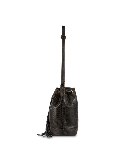 Emmertas van zwart kersenleer - 33x28x14 cm