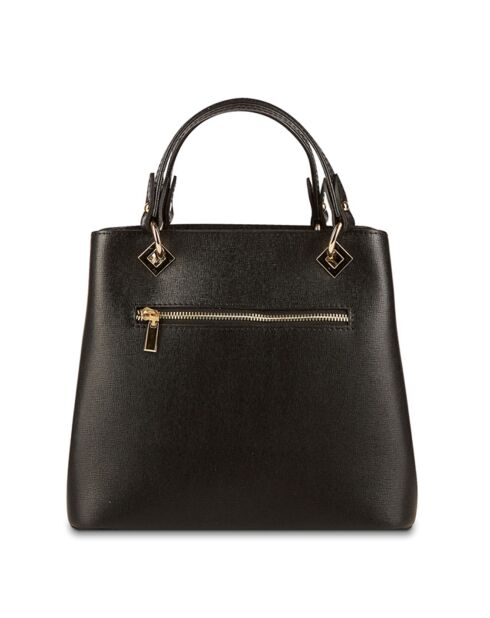 Sac à main en Cuir Flamme noir - 28x24x14 cm