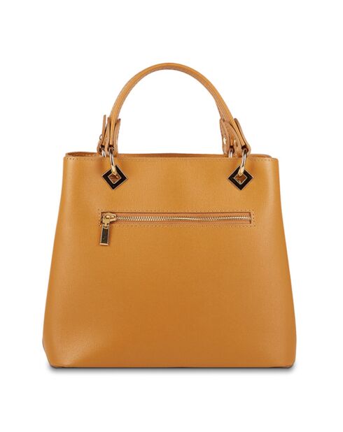 Camel Flamme Lederhandtasche - 28x24x14 cm