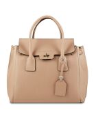 Borsa a mano Jane in pelle beige - 36x35x24 cm