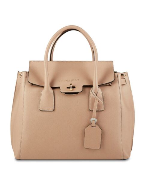Borsa a mano Jane in pelle beige - 36x35x24 cm