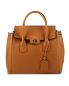 Jane camel leren handtas - 36x35x24 cm