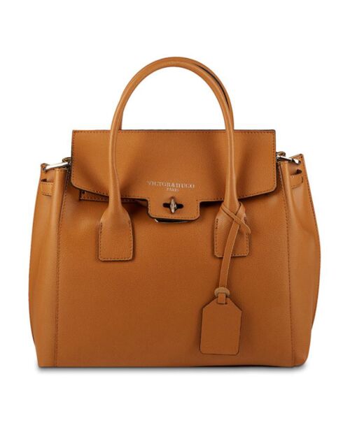 Sac à main en Cuir Jane camel - 36x35x24 cm