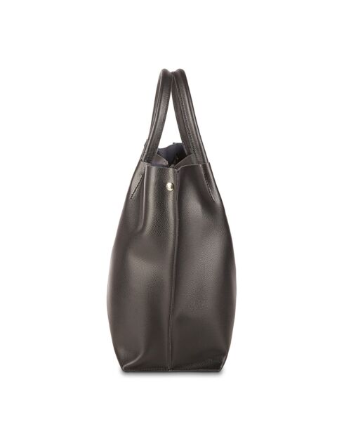 Bolso de mano negro de piel de lava - 32 x 32 x 10 cm