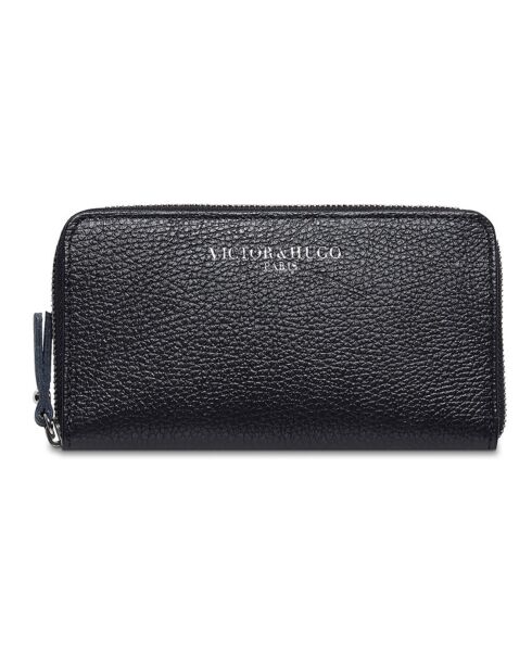 Portefeuille en Cuir Kaya noir - 19.5x10.5 cm