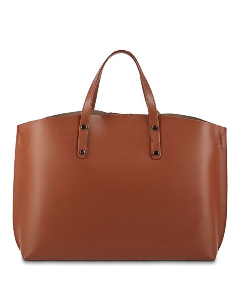 Bruine leren draagtas en etui Livel - 45x12x31 cm