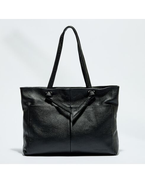 Sac cabas en Cuir Ly noir - 40x29.5x11 cm