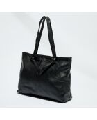 Sac cabas en Cuir Ly noir - 40x29.5x11 cm