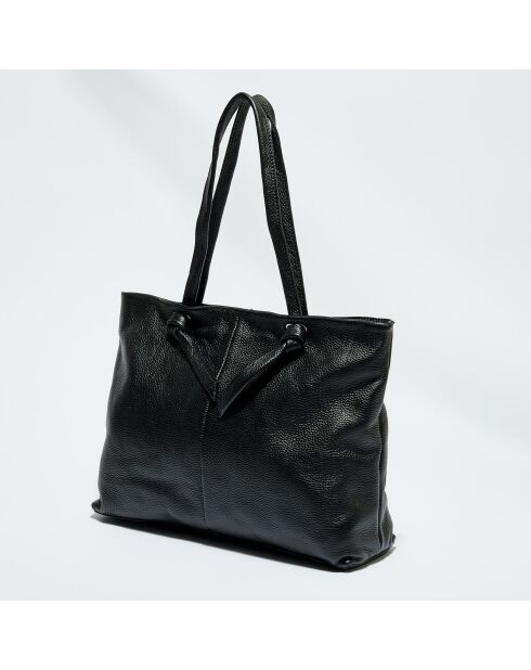 Sac cabas en Cuir Ly noir - 40x29.5x11 cm