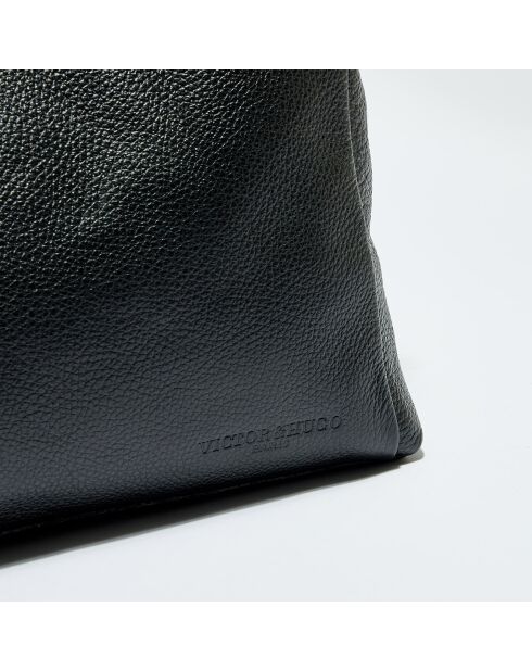 Sac cabas en Cuir Ly noir - 40x29.5x11 cm