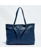 Sac cabas en Cuir Ly marine - 40x29.5x11 cm
