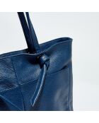 Sac cabas en Cuir Ly marine - 40x29.5x11 cm