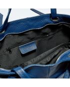 Sac cabas en Cuir Ly marine - 40x29.5x11 cm
