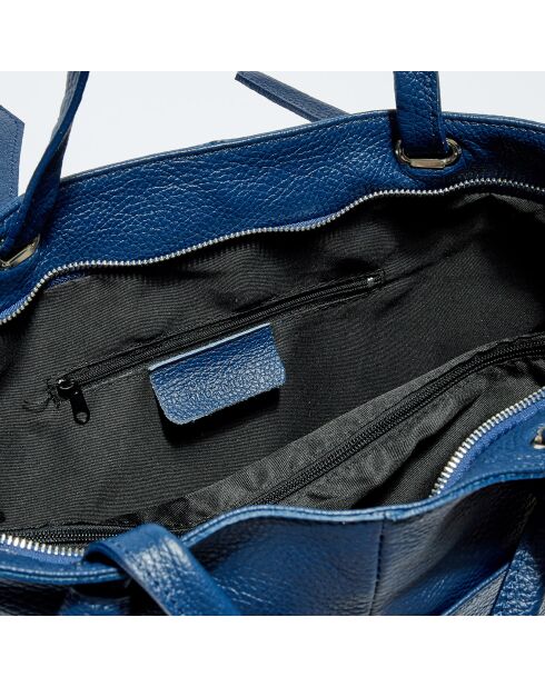 Sac cabas en Cuir Ly marine - 40x29.5x11 cm