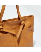 Sac cabas en Cuir Ly camel - 40x29.5x11 cm