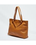 Sac cabas en Cuir Ly camel - 40x29.5x11 cm