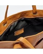 Sac cabas en Cuir Ly camel - 40x29.5x11 cm