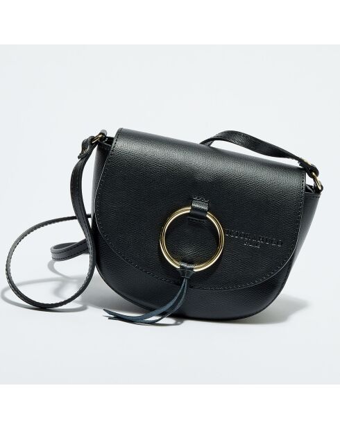 Zwarte christelijke leren schoudertas - 20x16x9 cm