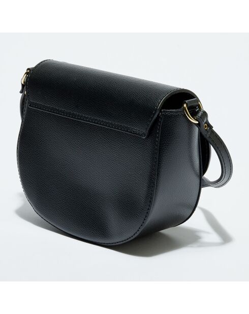 Zwarte christelijke leren schoudertas - 20x16x9 cm